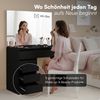 Bellamio 'Nore' Schminktisch mit Spiegel, mit 5 Schubladen, beidseitig montierbar, schwarz, 77x53x110 cm, Wandspiegel aus HD-Glas (mit Wandbefestigung) Bild 2