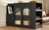 Esstisch H 103 x T 40 x B 180 cm, 360° drehbar, MDF schwarz mit Glasfront Bild 4