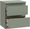 Forte EDMORE Kommode 40 45, moderner Nachttisch mit 2 Schubladen, Beistelltisch, Holzwerkstoff, Salbei, 41,8 cm breit x 49,3 cm hoch x 32,2 cm tief Bild 5