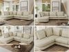 CALENO L-Form Ecksofa 317x225 cm, Massivholz-Rahmen & Wellenfedern, Sitzhöhe 51 cm, modernes Polstersofa rückenecht bezogen & freistehend - Beige Velvet - Links Seite Bild 2
