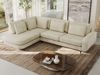CALENO L-Form Ecksofa 317x225 cm, Massivholz-Rahmen & Wellenfedern, Sitzhöhe 51 cm, modernes Polstersofa rückenecht bezogen & freistehend - Beige Velvet - Links Seite Bild 4