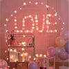 MUPOO LED-Lichterkette LED Nachtlicht 3M 20LEDs Girlande,Kunstblume Rose Warmweiß,Batterie, für Party Weihnachten,Blumengirlande Rose,LED Dekolicht Bild 2