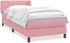 vidaXL Boxspringbett mit Matratze Rosa 90x210 cm Samt 3317600 Bild 2