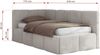 Jugendbett 90x200 ARVO Polsterbett mit Bettkasten, Stauraum & Gasdruckfeder, Modernes Design mit Kopfteil, Pocket Matratze - Hellgrau Plüsch - VIRE LUX - Links Seite Bild 3