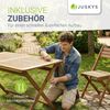 JUSKYS® Gartenmöbel Set Rimini - Natur, Akazie Holz, inkl. 4er Set Stühle & Tisch, Stabil, langlebig Bild 5