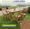 JUSKYS® Gartenmöbel Set Rimini - Natur, Akazie Holz, inkl. 4er Set Stühle & Tisch, Stabil, langlebig Bild 2