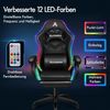 Racing Gaming Stuhl Massage LED RGB Beleuchtung Ergonomischer Gamer Sessel Bild 5