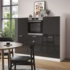 Küchenblock R-Line Anthrazit Hochglanz/Weiß 180 cm ohne Arbeitsplatte Vicco Bild 4