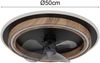 LED Deckenleuchte BOZAN rund mit Ventilator & Fernbedienung Holzoptik, Ø 50cm Bild 3
