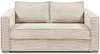 Vente-unique - LORETO Sofa SamtStoff Beige - B 223 cm95 cm x H 90 cm x L 195 cm Bild 2