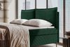 99rooms Vero Plus Familienbett Boxspringbett 260×200 cm Cordstoff POSO Dunkelgrün Bild 4