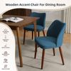 GarveeMore Esszimmerstuhl 2er-Set,Leinen gepolsterter Esszimmerstuhl mit Holzbeinen,Ohrensessel, Küchenstühle mit dicken Kissen für Esszimmer, Wohnzimmer Bild 2