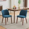 GarveeMore Esszimmerstuhl 2er-Set,Leinen gepolsterter Esszimmerstuhl mit Holzbeinen,Ohrensessel, Küchenstühle mit dicken Kissen für Esszimmer, Wohnzimmer Bild 5