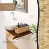 HMF Aufbewahrungskorb Aufbewahrungskorb mit Holzgriffen, Badezimmer Korb (1 St), aus Wasserhyazinthe Seegras handgefertigter Flechtkorb 30 x 15 x 13 cm Bild 4