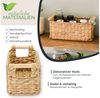 HMF Aufbewahrungskorb Aufbewahrungskorb mit Holzgriffen, Badezimmer Korb (1 St), aus Wasserhyazinthe Seegras handgefertigter Flechtkorb 30 x 15 x 13 cm Bild 2
