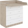 Shefa Kids Wickelkommode 800 mit 4 Schubladen und klappbarem Wickelaufsatz, Ulme-weiß, 80,4 cm breit Bild 2