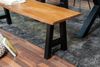 Sitzbank Baumkante 220 cm nussbaum massiv Akazie A-Gestell schwarz 92369103 Bild 5
