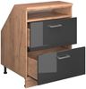 Küchenschrank für Dachschrägen R-Line Anthrazit Hochglanz 60 cm mit 2 Schubladen, Schrankkorpus 60 cm Tiefe Vicco Bild 3