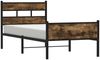 vidaXL Bettgestell ohne Matratze Räuchereiche 100x190 cm Holzwerkstoff 4017230 Bild 2