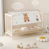 Merax Holz-Babybett, 124cm Multifunktions-Babybett, umwandelbar in Beistellbett, Staffelei & Schreibtisch, mehrstufig höhenverstellbar, aus Kiefernholz, Naturholzfarbe, ohne Matratze Bild 3