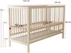 Merax Holz-Babybett, 124cm Multifunktions-Babybett, umwandelbar in Beistellbett, Staffelei & Schreibtisch, mehrstufig höhenverstellbar, aus Kiefernholz, Naturholzfarbe, ohne Matratze Bild 4