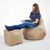 Green Bean® Sitzsack-Hocker 40x40x40cm mit EPS-Perlen Füllung - Sitz-Pouf für Sitzsäcke - Sitzhocker für Kinder und Erwachsene - Beige Bild 3