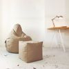 Green Bean® Sitzsack-Hocker 40x40x40cm mit EPS-Perlen Füllung - Sitz-Pouf für Sitzsäcke - Sitzhocker für Kinder und Erwachsene - Beige Bild 4