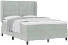 vidaXL Boxspringbett mit Kopfteil Hellgrau 200 x 140 cm Samt 3340928 Bild 2