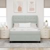vidaXL Boxspringbett mit Kopfteil Hellgrau 200 x 140 cm Samt 3340928 Bild 3