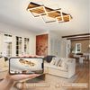 Nettlife LED Deckenleuchte Dimmbar Holz 3 Ringe 46W Modern Deckenlampe 70cm Wohnzimmer, LED fest integriert, 1/2/3/4 Ringe für Schlafzimmer Büro Küche Bild 2