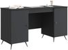 vidaXL Schreibtisch mit Regal Schwarz 142,5 x 50 x 75 cm Holzwerkstoff 3414631 Bild 2