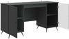 vidaXL Schreibtisch mit Regal Schwarz 142,5 x 50 x 75 cm Holzwerkstoff 3414631 Bild 3