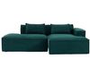 LVHOM Ecksofa 2 Sitzer, Modulares Sofa 235 cm breit, L-Form Sofa mit 2 Kissen, Schlafsofa aus Cordstoff, kein Aufbau erforderlich, Dunkelgrün Bild 2