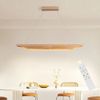 ZMH Pendelleuchte Esszimmer 90CM Holz Hängelampe Modern Dimmbar mit Fernbedienung, Augenschutz, Einfache Installtion, LED fest integriert, 3000-6500K, Esstisch 130CM Hängeleuchte Höhenverstellbar für Wohnzimmer Bild 2
