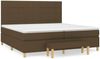 vidaXL Boxspringbett mit Matratze Stoff Dunkelbraun 200x200 cm, Härtegrad: H2 [3137184] Bild 2