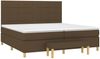vidaXL Boxspringbett mit Matratze Stoff Dunkelbraun 200x200 cm, Härtegrad: H2 [3137184] Bild 3