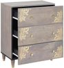 vidaXL Sideboard Grau und Gold 60 x 33 x 75 cm Massivholz Mango 4018775 Bild 2