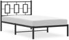 vidaXL Bettgestell mit Kopfteil Metall Schwarz 100x200 cm 374236 Bild 4