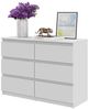 Furnica Kommode GABRIEL 6 Schubladen - Weiß Matt H70cm B100cm T33cm Bild 5