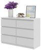 Furnica Kommode GABRIEL 6 Schubladen - Weiß Matt H70cm B100cm T33cm Bild 4