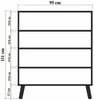 Dmora Kommode Agyemang, Wohnzimmerbuffet, Wohnzimmer-Sideboard, Moderne Küchen-Speisekammer, 95x36 h111 cm, Eiche und Grün Bild 3