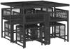 vidaXL 9-tlg. Garten-Essgruppe mit Kissen Schwarz Poly Rattan 3211495 Bild 3