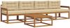 vidaXL Outdoor-Sofagarnitur mit Kissen 5 pcs Natur und Beige 3367151 Bild 2