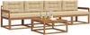 vidaXL Outdoor-Sofagarnitur mit Kissen 5 pcs Natur und Beige 3367151 Bild 3