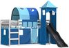 vidaXL Etagenbett mit Rutsche und Gardinen Blau 90x190 cm 3284183 Bild 4