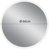 MIRRORS AND MORE 'Aura' LED-Spiegel Spiegelglas, 1800lm, 4000K, 230V, 15W, Ø60cm Bild 3