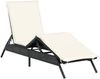 vidaXL Sonnenliegen mit Auflagen 2 Stk. Schwarz Poly Rattan 3261578 Bild 4