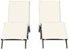 vidaXL Sonnenliegen mit Auflagen 2 Stk. Schwarz Poly Rattan 3261578 Bild 5
