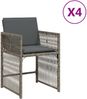vidaXL Gartenstühle mit Kissen 4 Stk. Grau Poly Rattan 365036 Bild 2