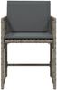 vidaXL Gartenstühle mit Kissen 4 Stk. Grau Poly Rattan 365036 Bild 5